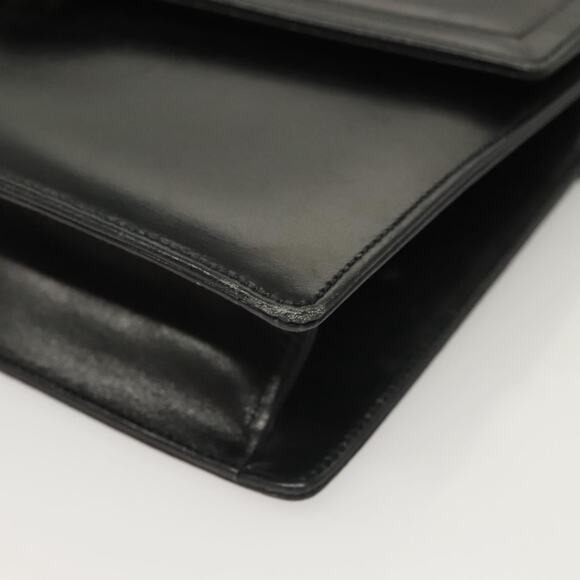 GUCCI Chain Shoulder Bag Leather Black Gold - Picture 11 of 16